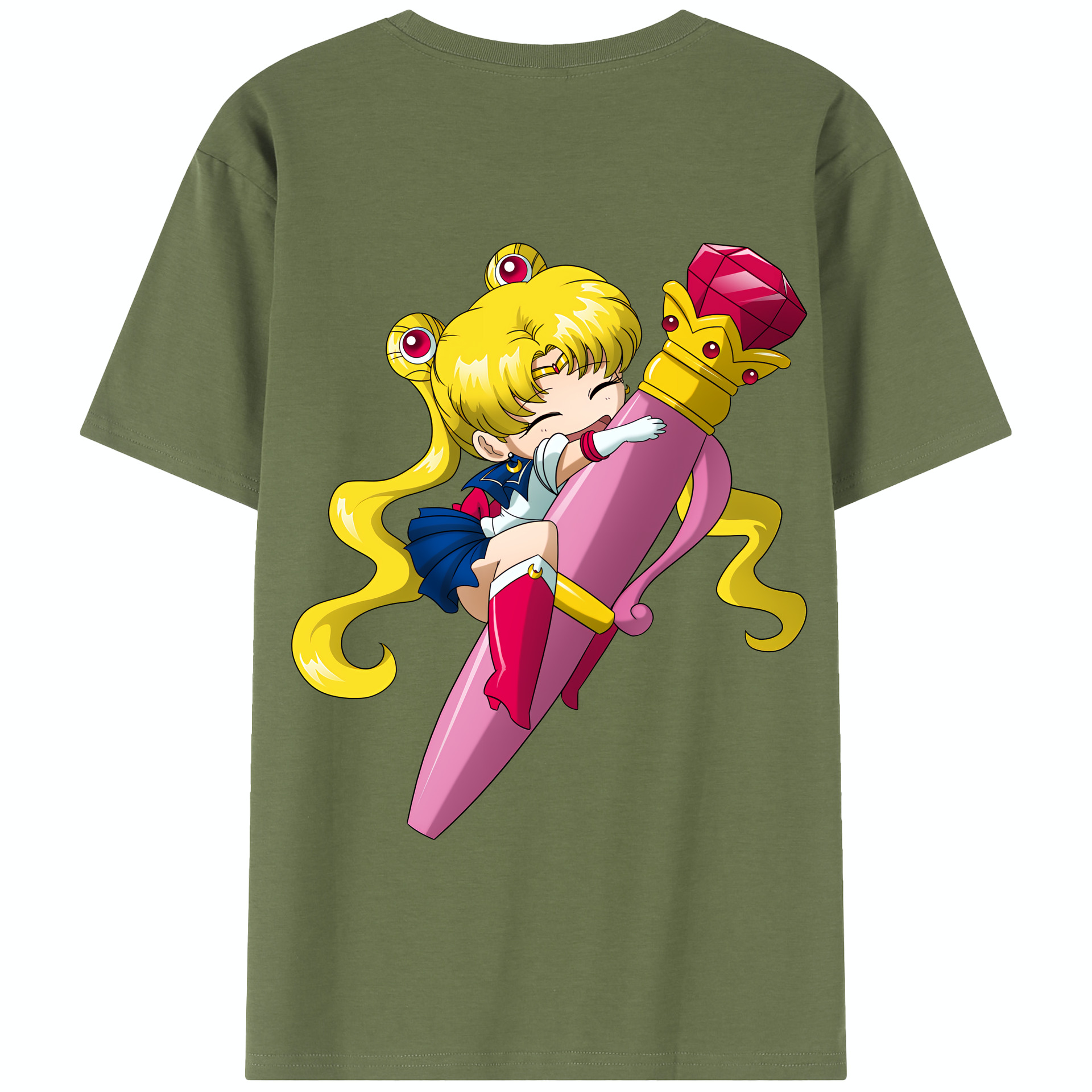 （画像用） 美少女戦士セーラームーン 月野 うさぎ つきの うさぎ Sailor Moon Tsukino Usagi 綿100％半袖Tシャツ（背面プリント）